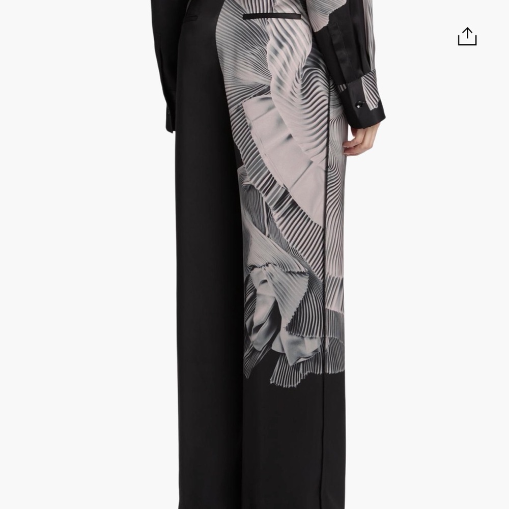 Jason Wu Black and Gray Wide Leg pants